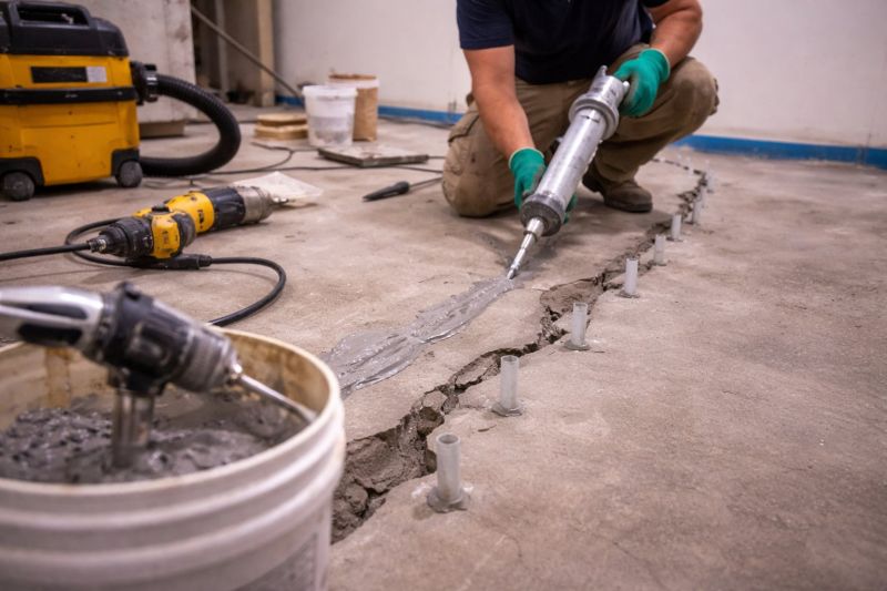 Cracked Basement Floor Repair in Habersham County, GA