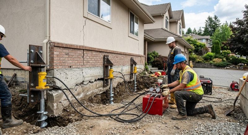 Sinking Foundation Lifting